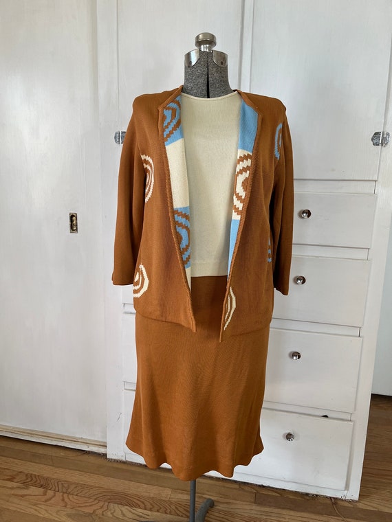 Mod 60s Suit Jacket Top and Skirt Large 1960s Dre… - image 9