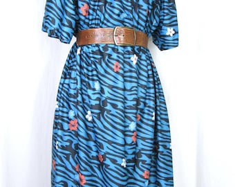 1970s Midi Dress | Vintage Boho Dress | 70s Wing Sleeve Plus Size