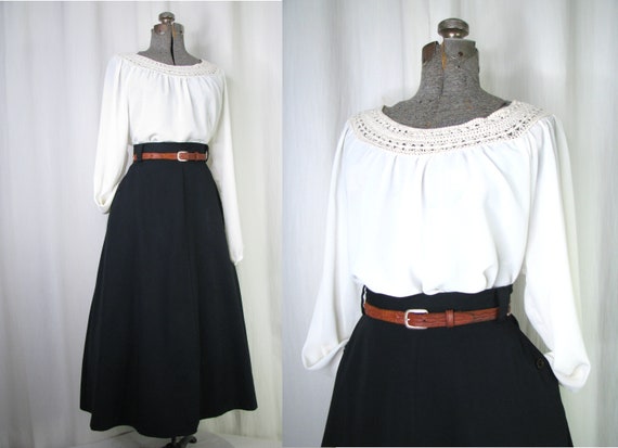 1970s Blouse / Vintage Peasant Shirt Large