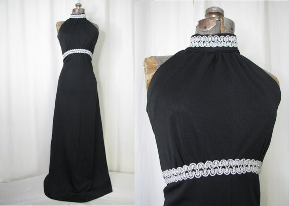 Vintage Maxi Dress, 1960s Gothic Witchy 60s Empire