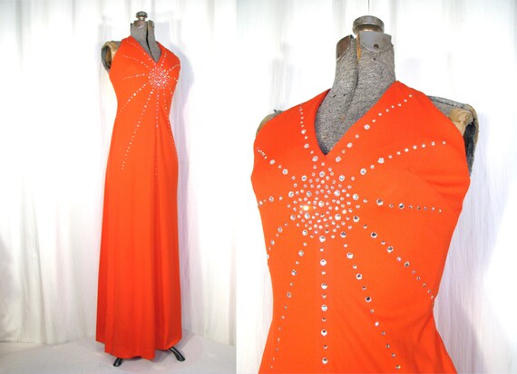 Vintage 1970s Dress / 70s Dress / Maxi Dress / Hal