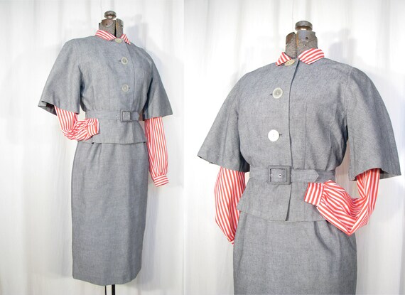 1940s Suit / Small Dress Set / Vintage 40s Summer