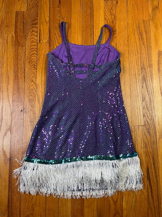 Vintage 90s Mini Dress, Sequin Fringe Micro Mini,… - image 8