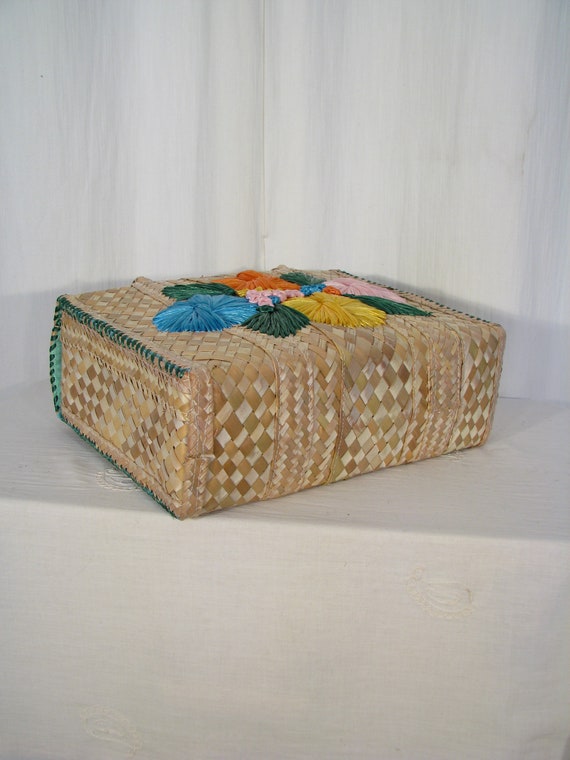 Basket Purse, Vintage Handbag, 1960s Lunch Box Su… - image 7