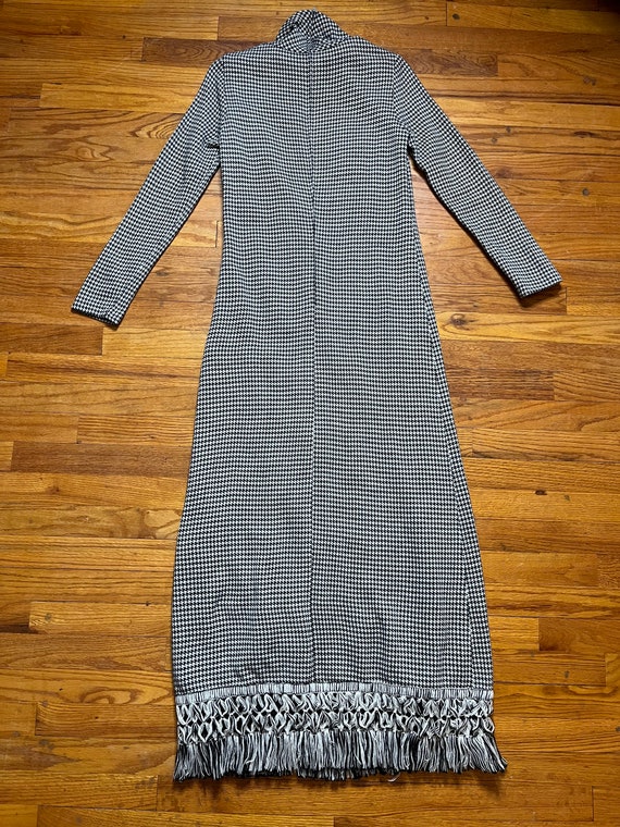 Mod Houndstooth Maxi Dress, 1960s Sweater Dress, … - image 8