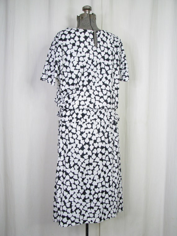 Plus Size 1980s Dress, 40s style Monochromatic Mi… - image 6