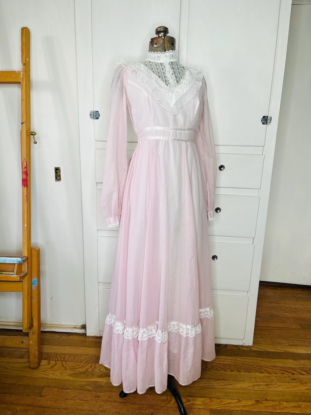 Gunne Sax Maxi Dress, Victorian Tie Back Tiered Prairie Dress Small - Etsy