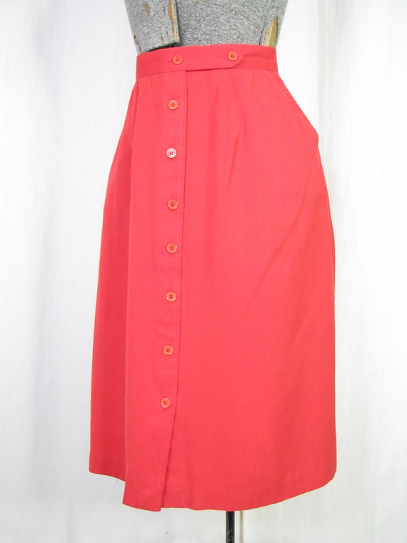 Vintage 1970s Skirt Small Button Front Skirt 40s … - image 3