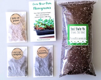 Refill Your Maggie's Microgreens Growing Kits -  Or Provide Your Own Planter - Soil Mix Seeds Instructions - Indoor Garden Gourmet Vegan