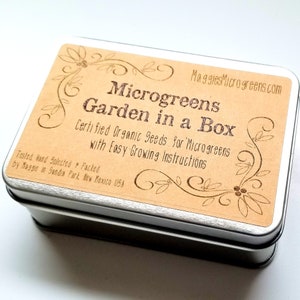 DIY Microgreens Maggie's 6 Seed Type Kit Indoor Garden Organic Vegan Gourmet Microgreens Seeds in Reusable Tin Gift Box image 8