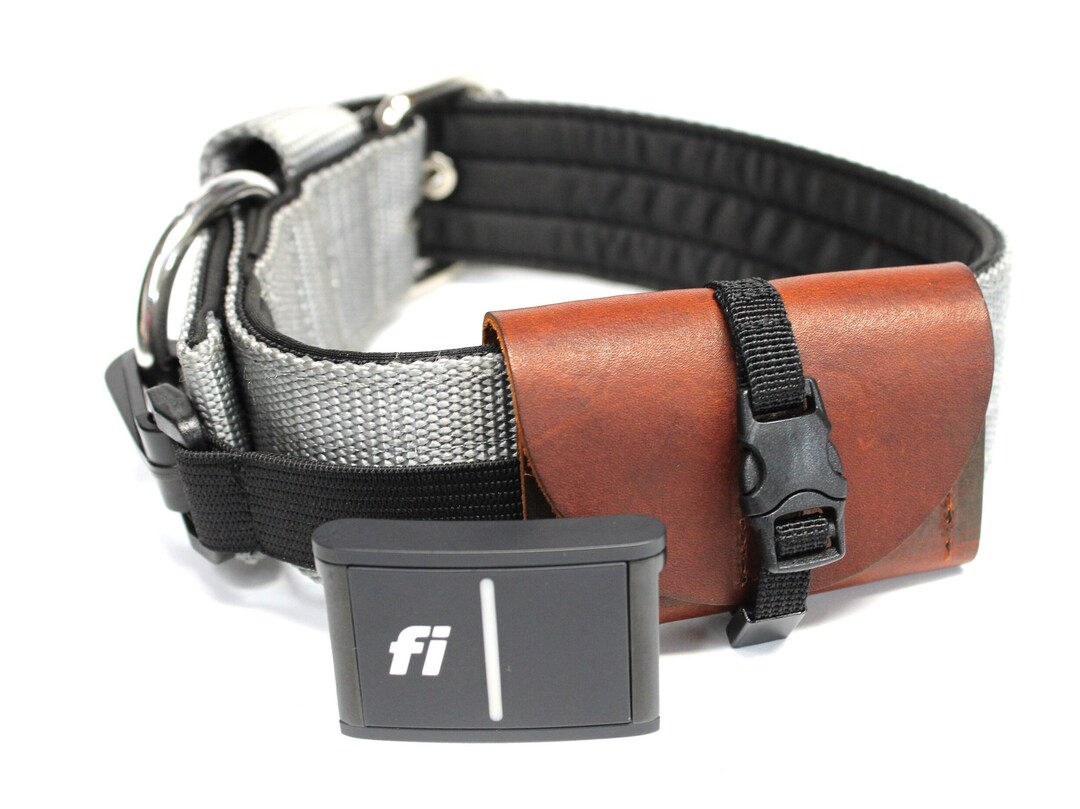 Fi 3 Series Tracker Pouch / Brown Leather Dog Collar Pouch / Etsy