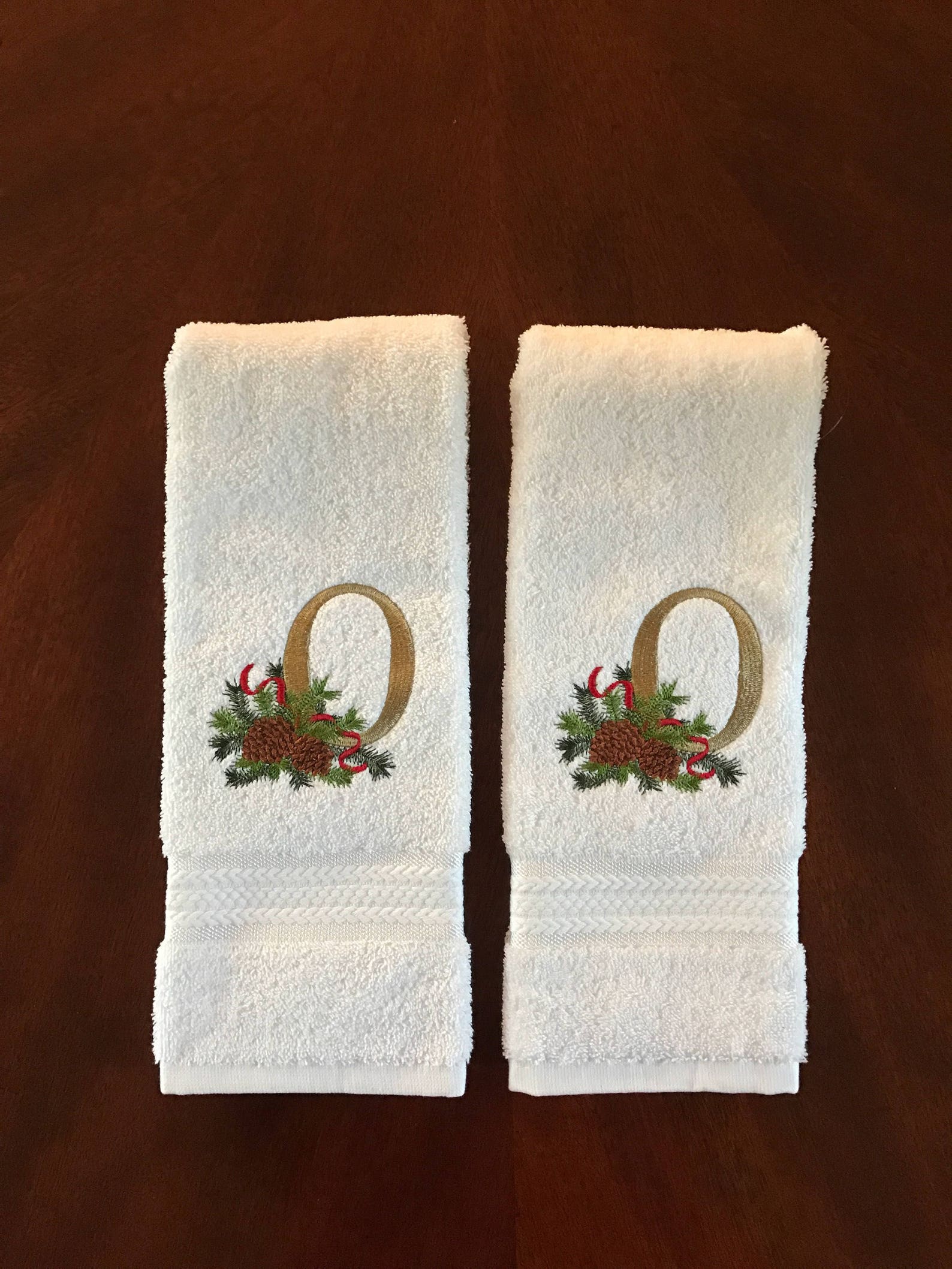 Christmas Hand Towel Monogrammed Hand Towel Personalized Etsy
