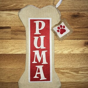 Dog Christmas Stocking - Pet Christmas Stocking - Personalized Dog Stockings - Embroidered Dog Christmas Stocking - Bone Shaped Stocking