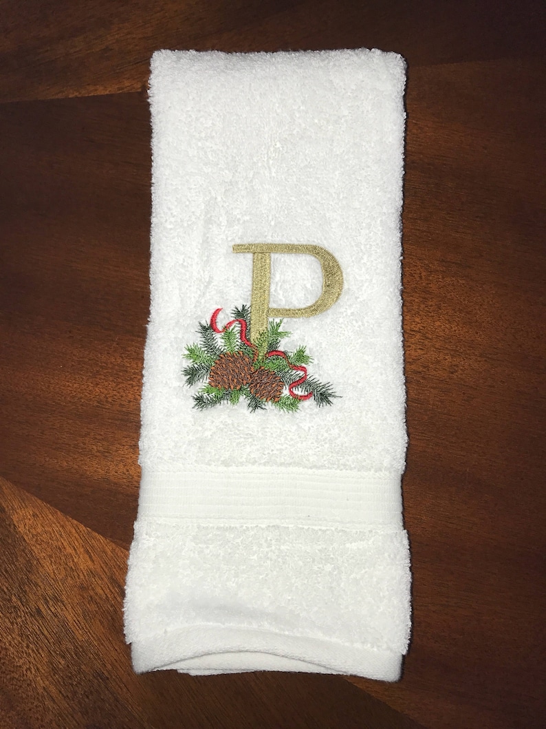 Christmas Hand Towel Monogrammed Hand Towel Personalized Etsy