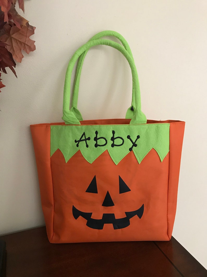 Trick or Treat Bag Halloween Bag Pumpkin Bag Halloween Etsy