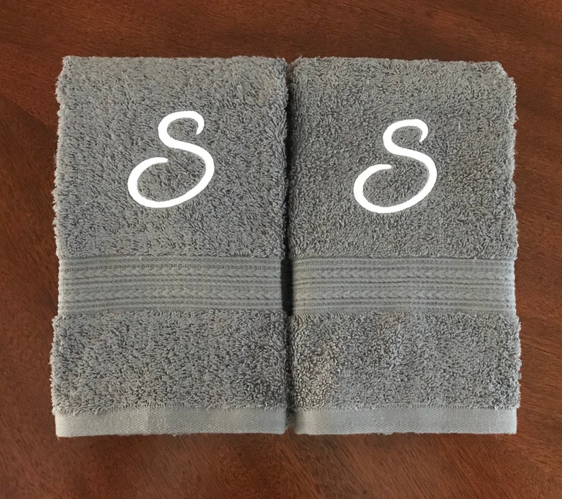 Monogrammed Hand Towel Personalized Hand Towels Initial Towels Guest Towel Wedding Shower Gift Custom Hand Towel Hostess Gift image 3