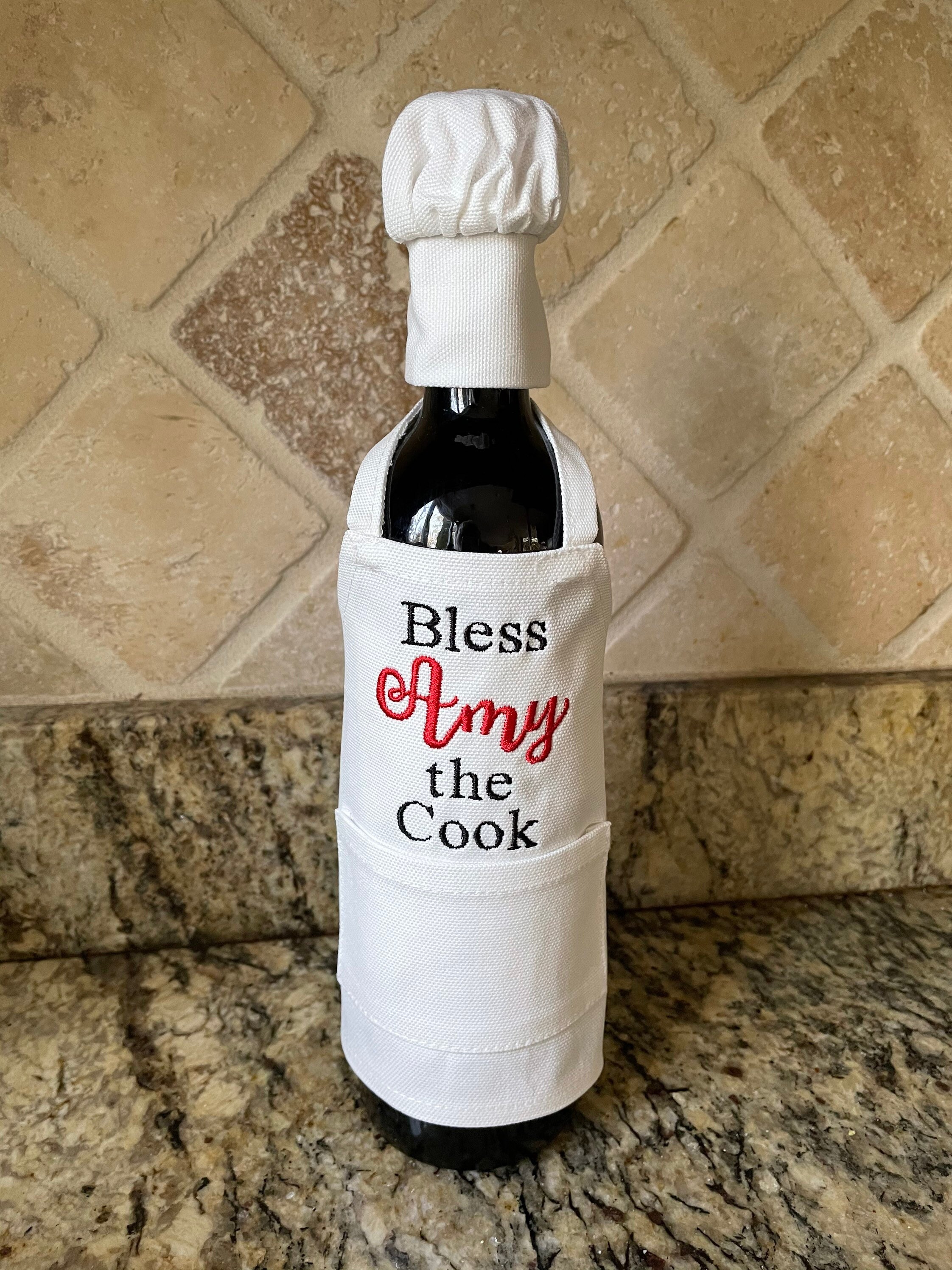 Wine Bottle Apron Chef Gift Wine Decor Chef Bottle Topper Etsy