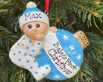 Baby’s First Christmas - Personalized Ornament - 2022 Baby Ornament- Dated Ornament - Baby’s 1st Christmas - First Christmas