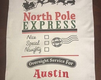 Personalized Santa Sack - Santa Bag - Christmas Sack - Christmas Bag - Christmas Gift Bag - Custom Santa Sack - North Pole Express