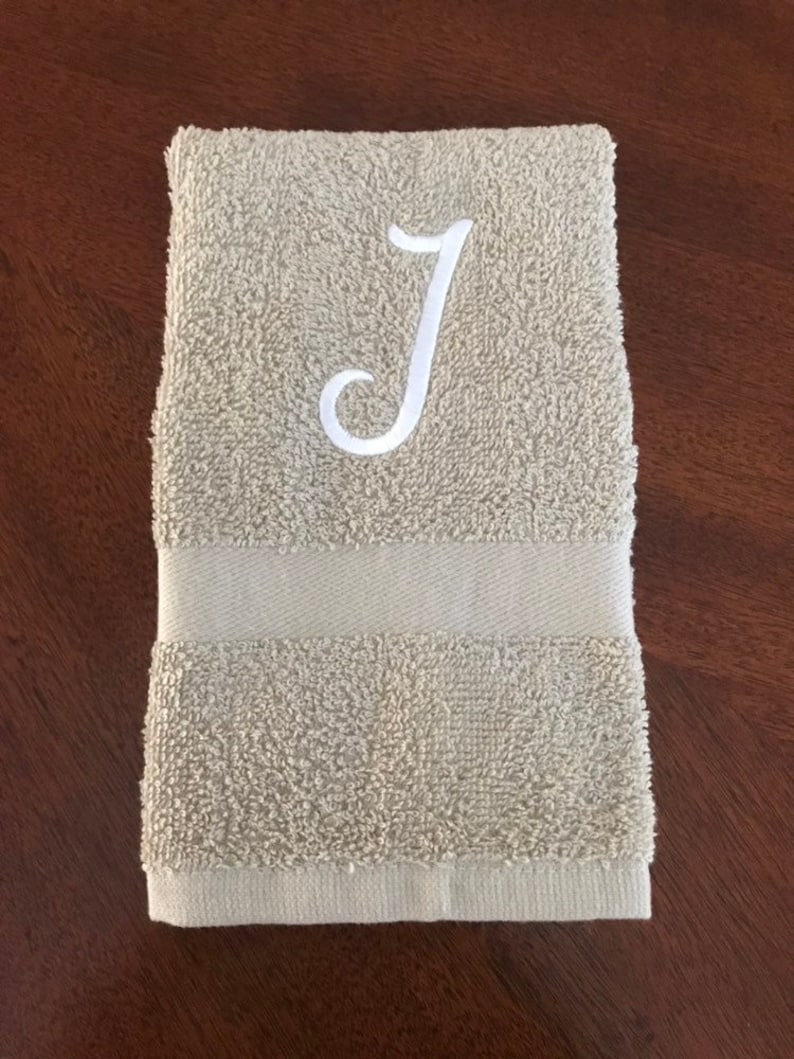 Monogrammed Hand Towel Personalized Hand Towels Initial Towels Guest Towel Wedding Shower Gift Custom Hand Towel Hostess Gift image 7