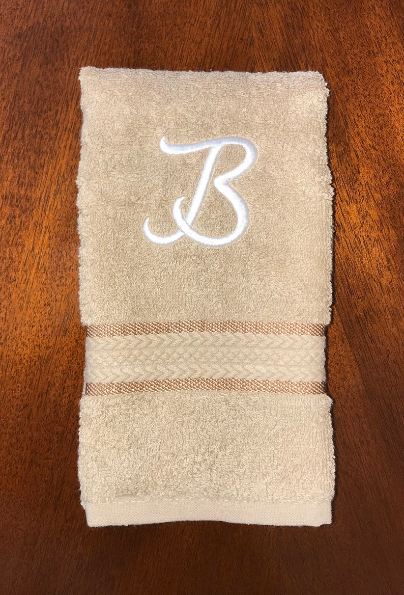 Monogrammed Hand Towel Personalized Hand Towels Initial Towels Guest Towel Wedding Shower Gift Custom Hand Towel Hostess Gift image 2