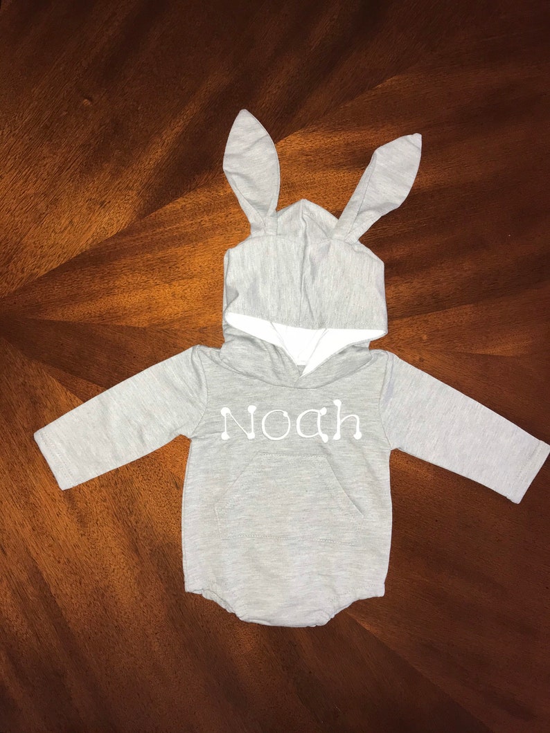 RTS (6/9) Bunny Hood Easter Cozy Romper main image 1