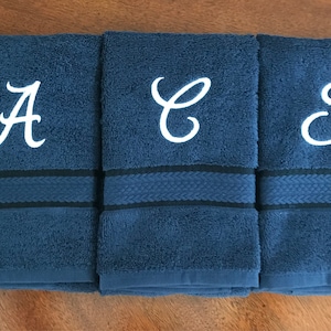 Monogrammed Hand Towel Personalized Hand Towels Initial Towels Guest Towel Wedding Shower Gift Custom Hand Towel Hostess Gift image 1