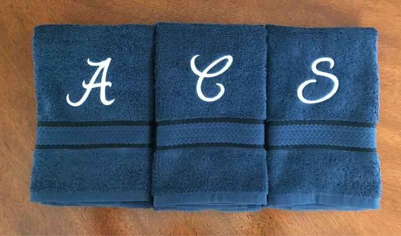 Monogrammed Hand Towel Personalized Hand Towels Initial Towels Guest Towel Wedding Shower Gift Custom Hand Towel Hostess Gift image 1