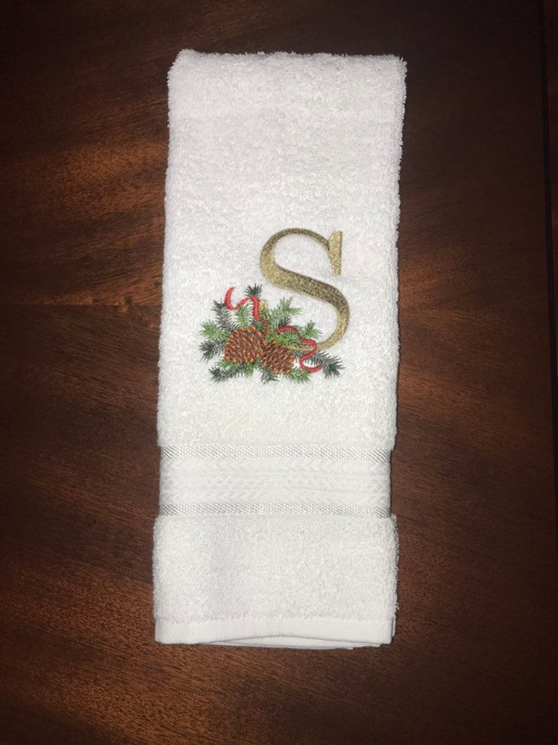 Christmas Hand Towel Monogrammed Hand Towel Personalized Etsy