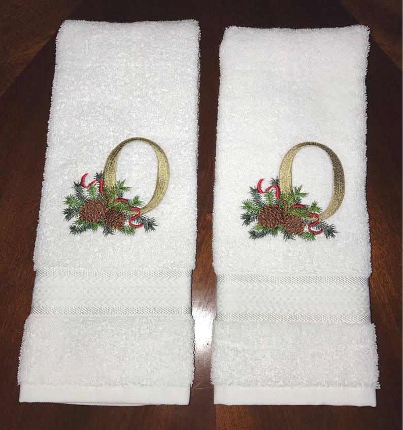 Christmas Hand Towel Monogrammed Hand Towel Personalized Etsy