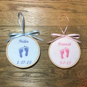 Baby's First Christmas, Baby Ornament, Baby's 1st Christmas, Personalized Baby, First Christmas Ornament, Baby Christmas, Baby Footprint image 1