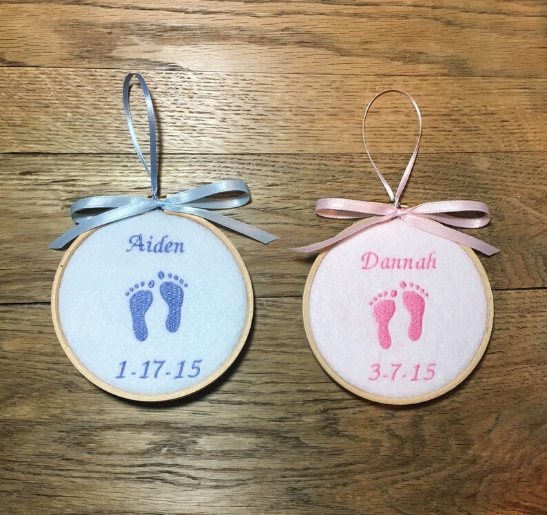 Baby's First Christmas, Baby Ornament, Baby's 1st Christmas, Personalized Baby, First Christmas Ornament, Baby Christmas, Baby Footprint image 1