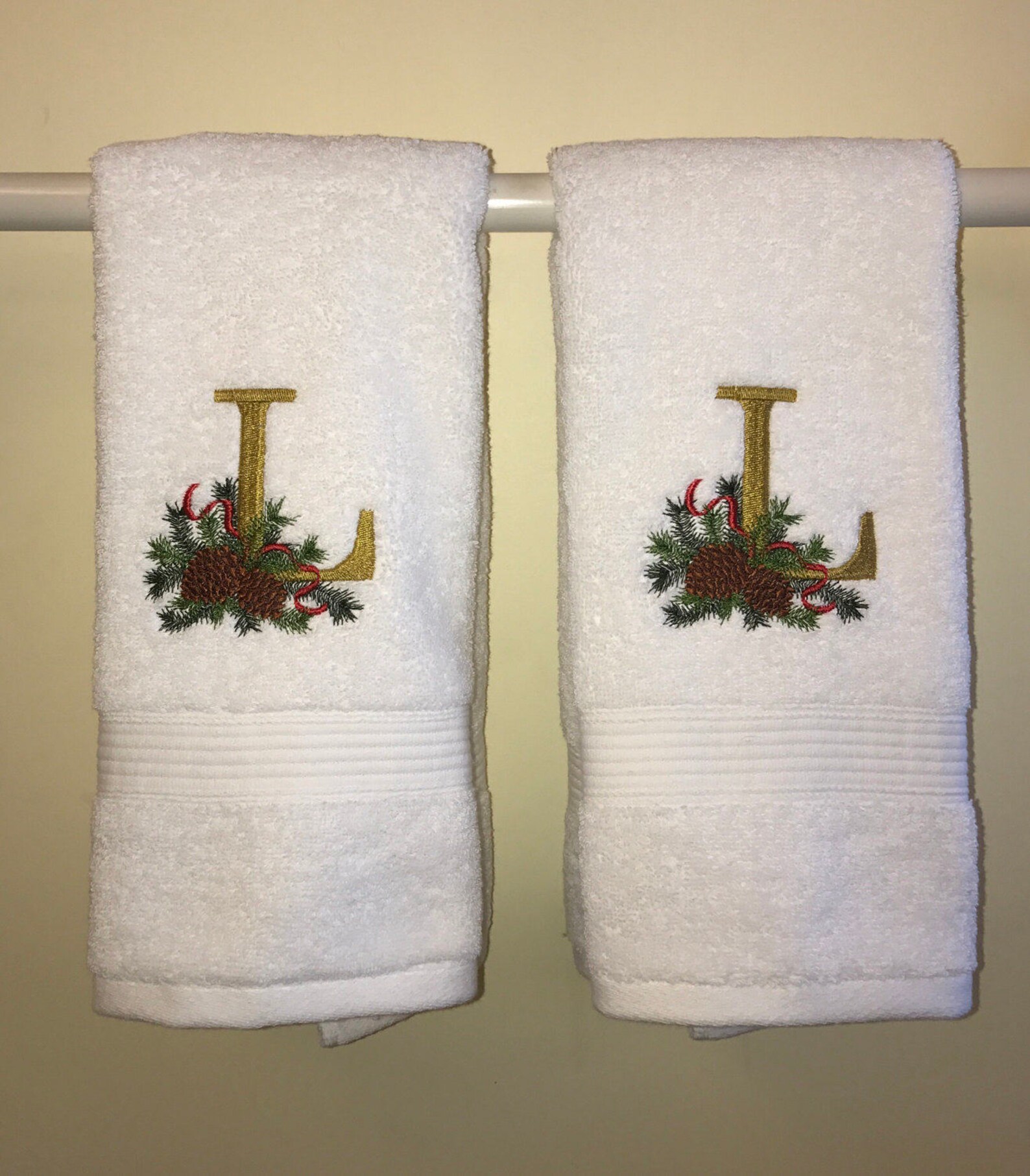 Christmas Hand Towel Monogrammed Hand Towel Personalized Etsy