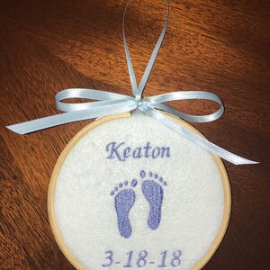 Baby's First Christmas, Baby Ornament, Baby's 1st Christmas, Personalized Baby, First Christmas Ornament, Baby Christmas, Baby Footprint image 7