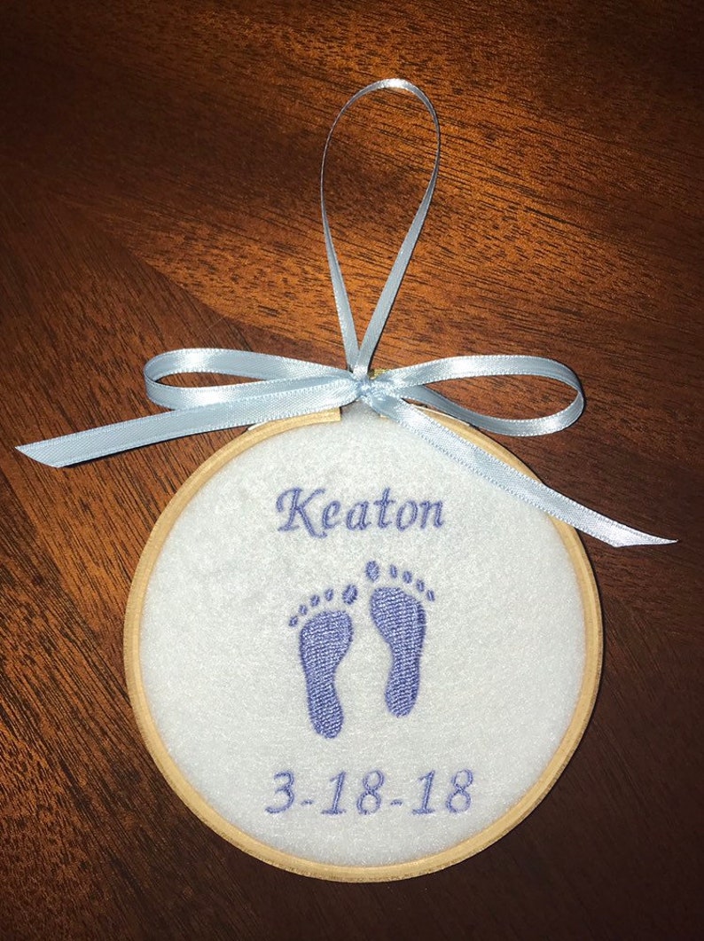 Baby's First Christmas, Baby Ornament, Baby's 1st Christmas, Personalized Baby, First Christmas Ornament, Baby Christmas, Baby Footprint image 7