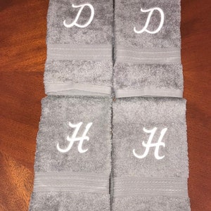 Monogrammed Hand Towel Personalized Hand Towels Initial Towels Guest Towel Wedding Shower Gift Custom Hand Towel Hostess Gift image 6