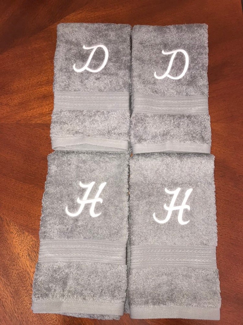 Monogrammed Hand Towel Personalized Hand Towels Initial Towels Guest Towel Wedding Shower Gift Custom Hand Towel Hostess Gift image 6