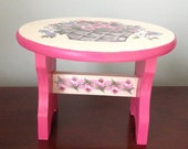 Decorative Rose Basket Round Wood Stool