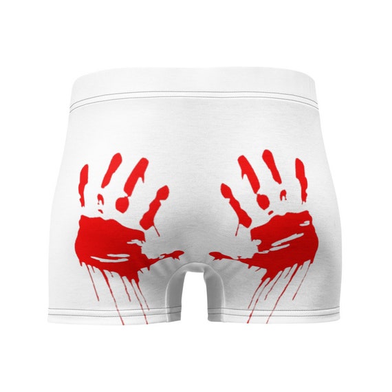 Keep Yours Hands off My Drawers Bloody Handprint Boxer Briefs 