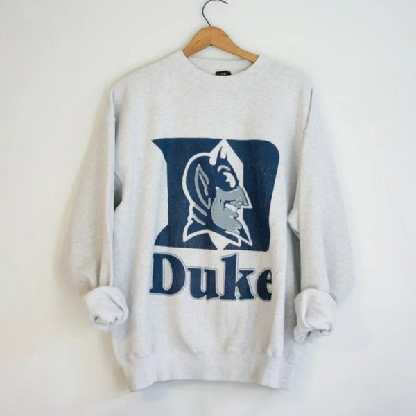 Vintage 90s Duke University Blue Devils sudadera con capucha, suéter de la Universidad de Duke, sudadera con capucha de la Universidad de Duke, camisa Duke Blue Devil