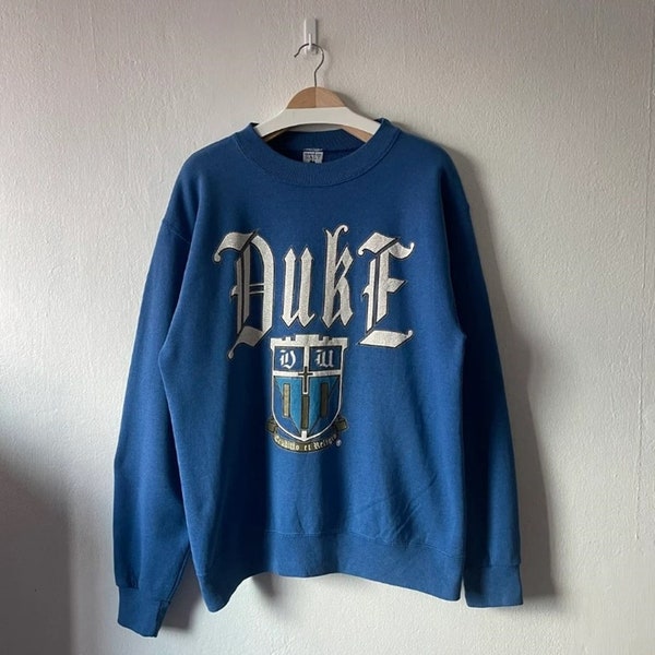 Vintage 90s Duke University Blue Devils Sudadera, Suéter de la Universidad de Duke, Sudadera con capucha de la Universidad de Duke, Camisa Duke Blue Devil / Crewneck