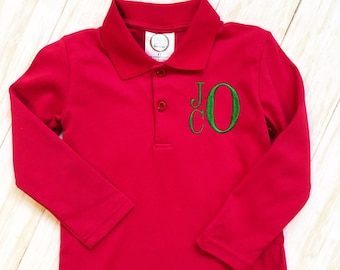 Personalized Long Sleeved Polo Style Collared Shirt - Monogrammed Polo