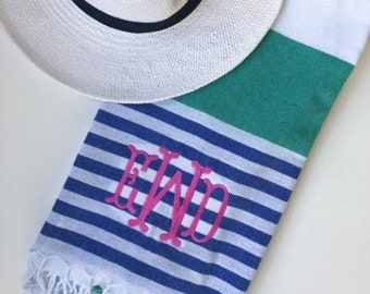 Turkish Towel - Monogrammed, Embroidered, Personalized Beach Towel