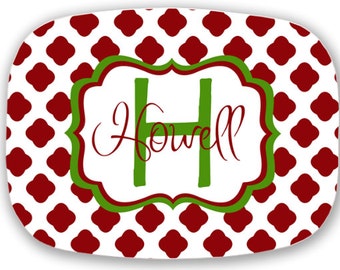 Personalized Melamine Platter -  christmas tray housewarming gift