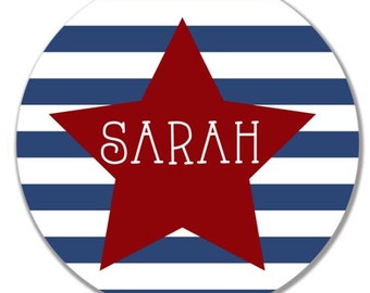 personalized Melamine Plate - custom melamine dish Stars and Stripes
