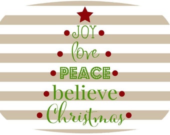personalized melamine platter - Christmas believe