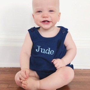 Personalized Embroidered Unisex Bubble Romper, Monogrammed