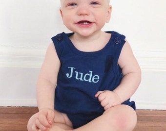 Personalized Embroidered Unisex Bubble Romper, Monogrammed