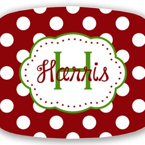 personalized melamine platter Christmas image 1