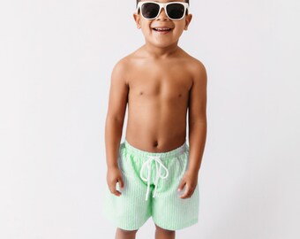 Personalized Seersucker Swim Trunks boy, Monogrammed